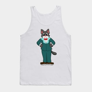 Cat as Groom with Suit & Ribbon Tank Top